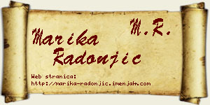 Marika Radonjić vizit kartica